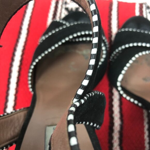 Tabitha Simmons Block Heel Black & White Sandals 9 - Picture 9 of 14